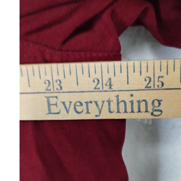 Baby and Me Burgundy Button Down Shirt Blouse Women's XL NWT with double pockets - Picture 6 of 12